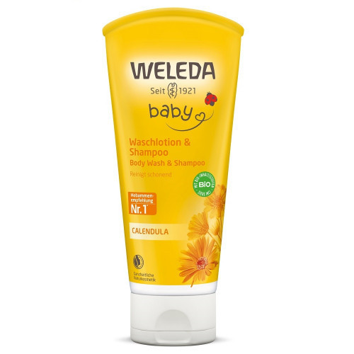 Weleda Calendula Baby Body Wash & Shampoo Vaikiškas šampūnas ir prausiklis su medetkomis 200ml