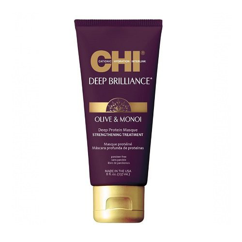 CHI Deep Brilliance Deep Protein Masque Stiprinamoji proteinų kaukė su alyvuogių ir Monoi aliejais 237ml