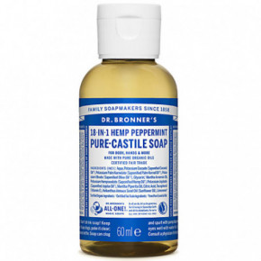 Dr. Bronner's Peppermint Pure-Castile Liquid Soap Ekologiškas skystas muilas 60ml