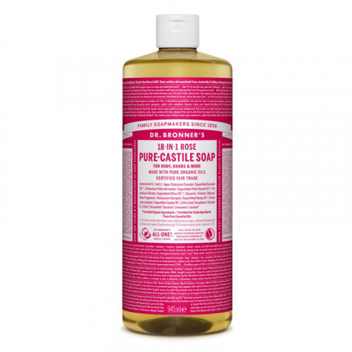 Dr. Bronner's Rose Pure-Castile Liquid Soap Ekologiškas skystas muilas 240ml
