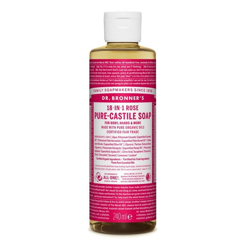 Dr. Bronner's Rose Pure-Castile Liquid Soap Ekologiškas skystas muilas 240ml