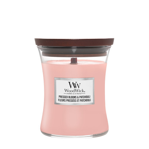 WoodWick Pressed Blooms & Patchouli Candle Žvakė Heartwick