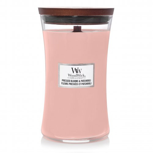 WoodWick Pressed Blooms & Patchouli Candle Žvakė Heartwick