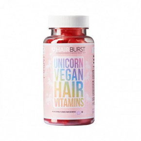 Hairburst Unicorn Vegan Hair Vitamins Veganiški maisto papildai plaukams, aviečių skonio 60 guminukų