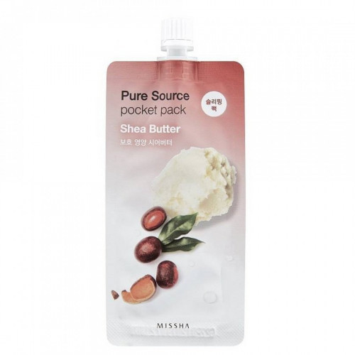 Missha Pure Source Pocket Shea Butter Veido kaukė su taukmedžio sviestu 10ml