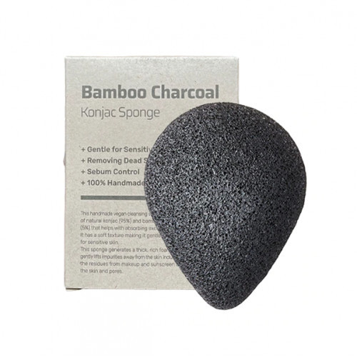 Purito Bamboo Charcoal Konjac Sponge Kempinėlė veidui su aktyvinta anglimi 1 vnt.