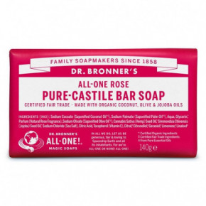 Dr. Bronner's Rose Pure-Castile Bar Soap Ekologiškas kietas muilas 140g