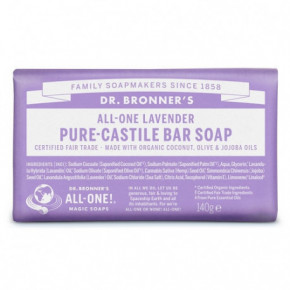 Dr. Bronner's Lavender Pure-Castile Bar Soap Ekologiškas kietas muilas 140g