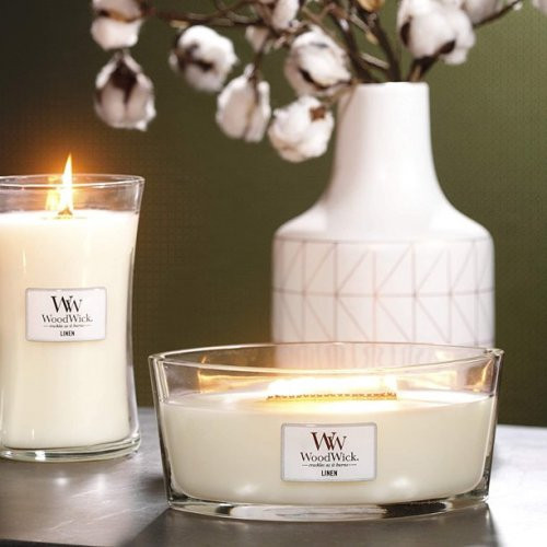 WoodWick Linen Candle Žvakė Heartwick