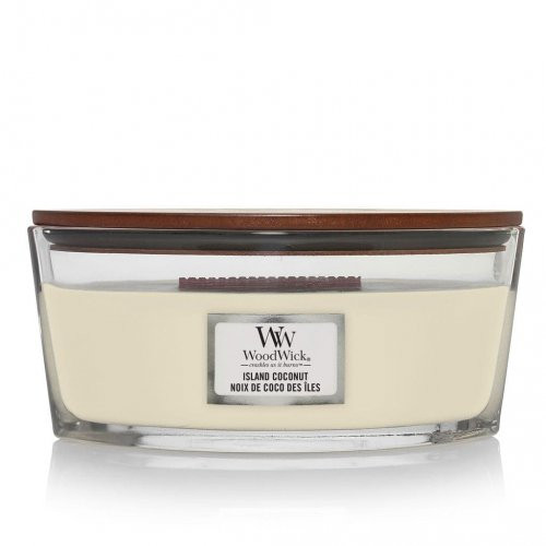 WoodWick Island Coconut Candle Žvakė Heartwick