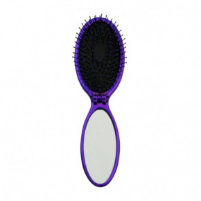 WetBrush Pop&Go Metallic Sulenkiamas plaukų šepetys su veidrodėliu Purple