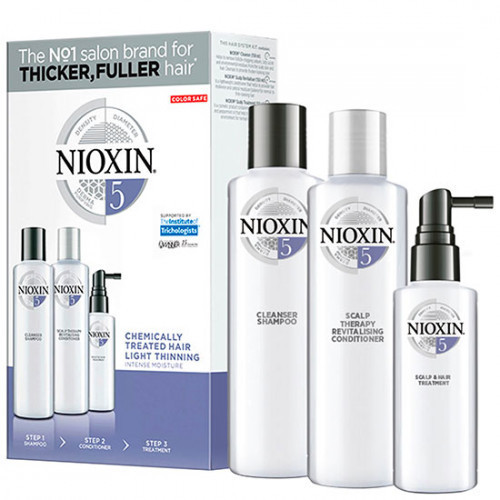 Nioxin SYS5 Care System Trial Kit Plaukų priežiūros rinkinys chemiškai paveiktiems, nestipriai retėjantiems plaukams Small