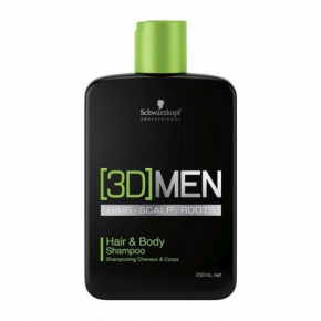 Schwarzkopf 3D Men Hair&Body Vyriškas plaukų ir kūno šampūnas 250ml