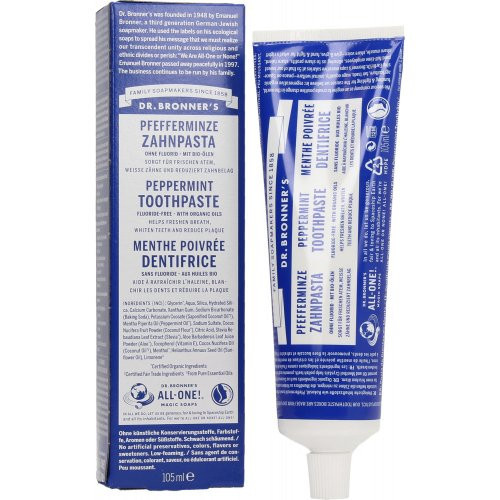 Dr. Bronner's PEPPERMINT All-One Toothpaste Ekologiška dantų pasta 140g