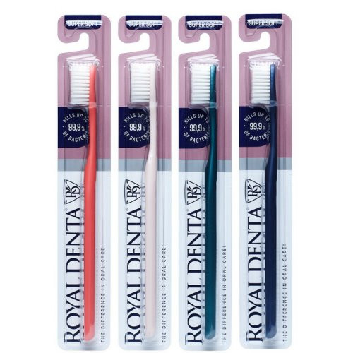 Royal Denta Silver Super Soft Toothbrush Dantų šepetėlis labai minkštas Red