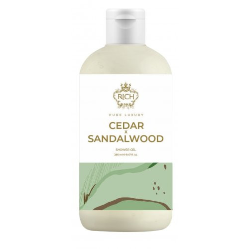 Rich Pure Luxury Cedar & Sandalwood Shower Gel Drėkinamoji ir maitinamoji dušo želė su ryškiu medienos aromatu 280ml