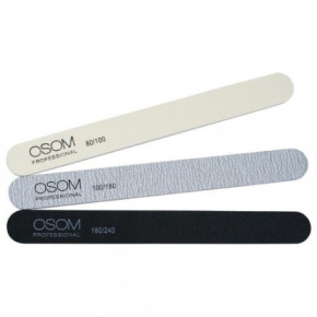 OSOM Professional Emery Staright Shape Nail Files Kit Dildžių nagams rinkinys 3vnt