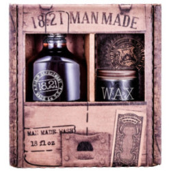 18.21 Man Made Wash & Wax Sweet Tobacco Gift Set Plaukų ir kūno priežiūros priemonių rinkinys vyrams