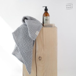 Linen Tales Light Grey Linen & Cotton Honeycomb Waffle Towel Vonios rankšluostis 30x30cm