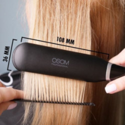 OSOM Professional Infrared Hair Straightener Plaukų tiesintuvas su infraraudonaisiais spinduliais plačiomis plokštelėmis Black