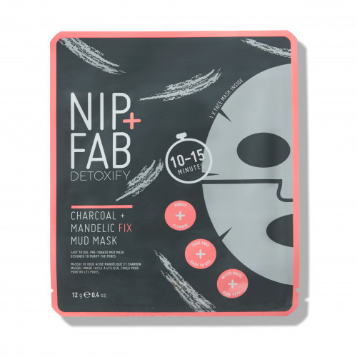NIP + FAB Mandelic + Charcoal Fix Mud Sheet Mask Giliai valanti lakštinė veido kaukė 1vnt.