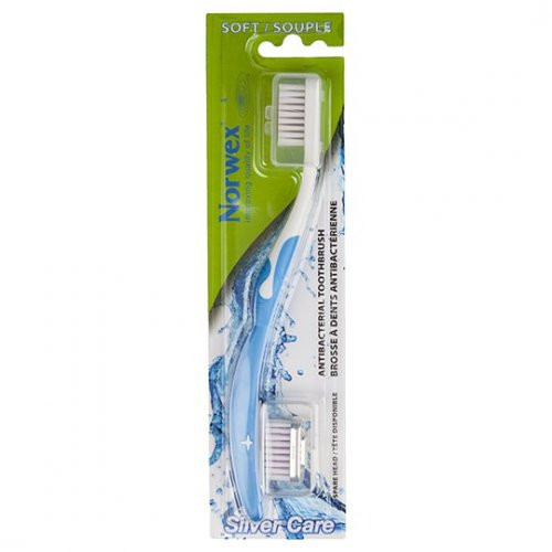 Norwex Toothbrush Soft Dantų šepetėlis su sidabrine galvute, minkštas Blue