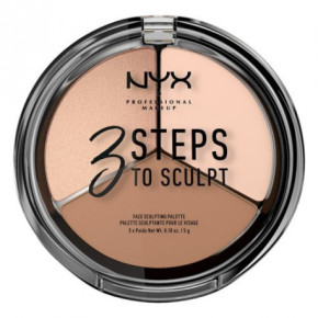 Nyx professional makeup 3 Steps to Sculpt Face Sculpting Palette Kontūravimo paletė 15g