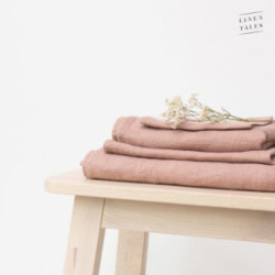 Linen Tales Cafe Creme Linen Fine Waffle Towel Lininis vonios rankšluostis 30x30cm