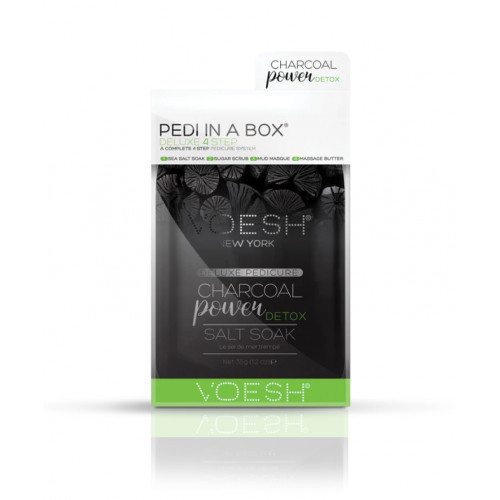 VOESH Pedi In A Box Deluxe 4in1 Charcoal Power Detox Procedūra kojoms Rinkinys