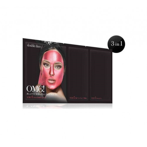 OMG Platinum Hot Pink Facial Mask Kit Veido kaukių rinkinys 18g+10g