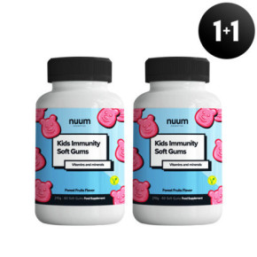 Nuum Cosmetics Kids Immunity Soft Gums Kramtomųjų guminukų, multivitaminų ir mineralų kompleksas vaikams 1+1