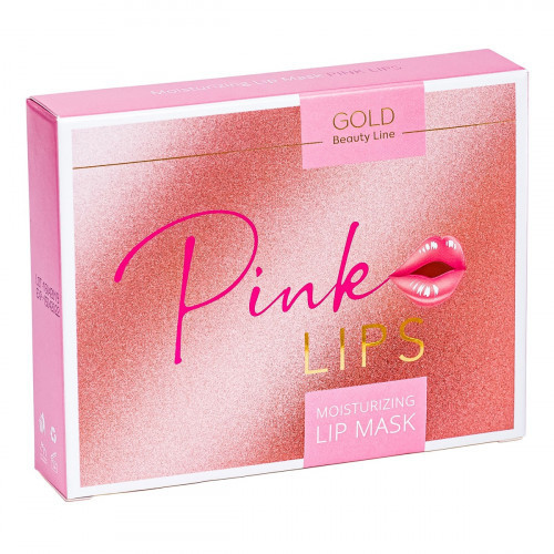 Gold Beauty Line PINK LIPS Moisturizing Lip Mask Drėkinanti lūpų kaukė 10 vnt.