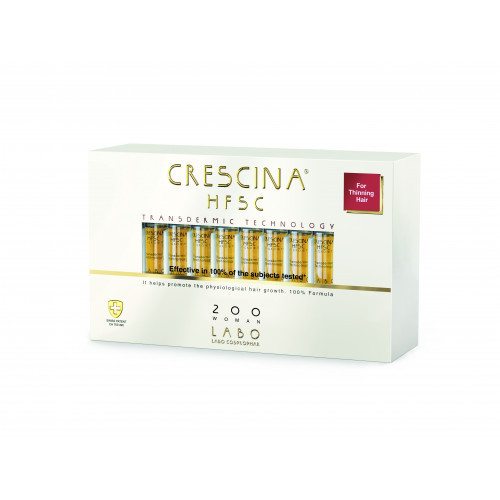 Crescina Transdermic Technology 200 Woman Plaukų ataugimą skatinančios ampulės moterims 20amp.
