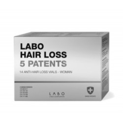 Crescina Labo HAIR LOSS 5 Patents Anti-Hair Loss Vials Ampulės stabdančios plaukų slinkimą, moterims 14amp.