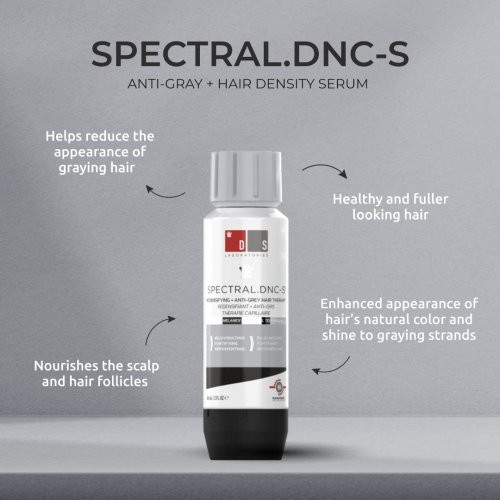DS Laboratories Spectral.DNC-S Extra Strength Hair Density + Gray Control Serum Ypač stiprus plaukų tankumo + žilumo kontrolės serumas 60ml