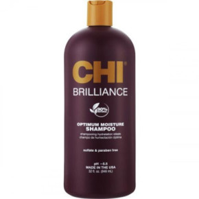 CHI Deep Brilliance Optimum Moisture Shampoo Drėkinamasis šampūnas su alyvuogių ir Monoi aliejais 946ml