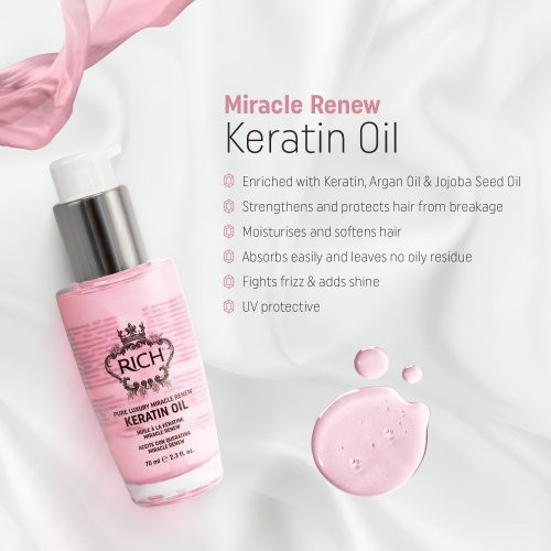 Rich Pure Luxury Miracle Renew Keratin Oil Keratino aliejus plaukams 70ml