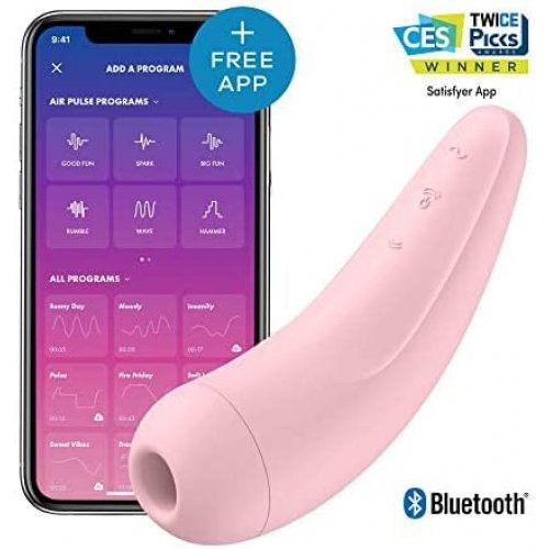 Satisfyer Curvy 2+ Air Pulse Stimulator + Vibration Klitorio stimuliatorius Pale Pink