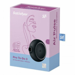 Satisfyer Pro To Go 3 Air Pulse Stimulator + Vibration Klitorio stimuliatorius Black