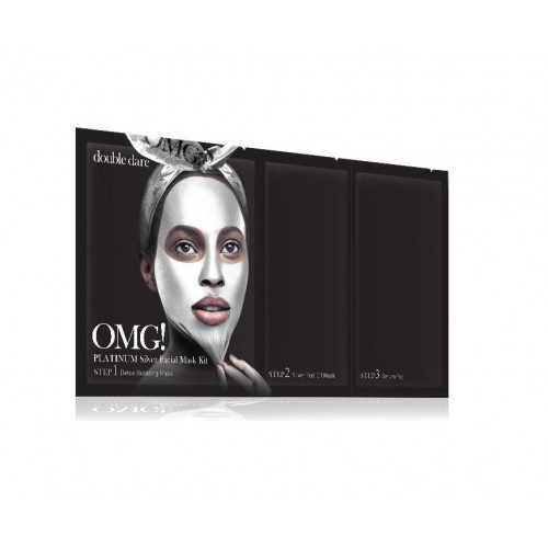 OMG Platinum Silver Facial Mask Kit Veido kaukių rinkinys 18g+10g