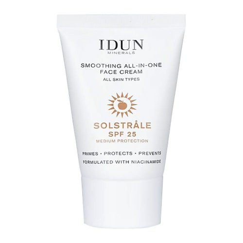 IDUN Smoothing All-In-One Face Cream SPF25 Apsauginis veido kremas su niacinamidu 30ml