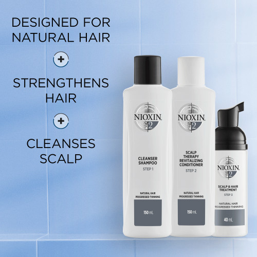 Nioxin SYS2 Care System Trial Kit Galvos odos ir plaukų priežiūros rinkinys stipriai retėjantiems plaukams Small
