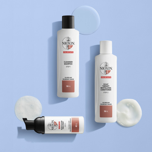 Nioxin SYS4 Cleanser Shampoo Plaukų ir galvos odos šampūnas dažytiems, stipriai retėjantiems plaukams 300ml