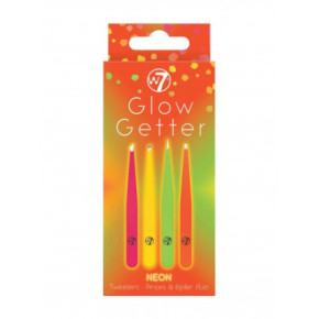 W7 cosmetics Glow Getter Neon Tweezer Kit Pincetų rinkinys Rinkinys
