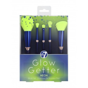 W7 cosmetics Glow Getter Neon Makeup Brush Set Makiažo šepetėlių rinkinys Rinkinys