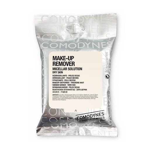 Comodynes Make-Up Remover Micellar Solution Dry Skin Makiažo valymo servetėlės su miceliniu vandeniu sausai odai 20vnt