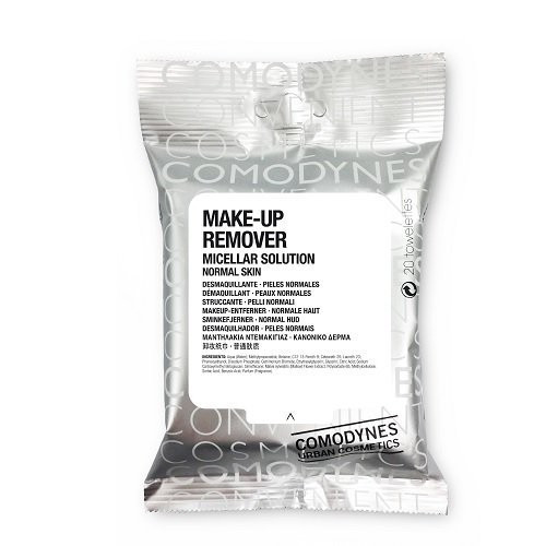 Comodynes Make-Up Remover Travel Edition Normal Skin Makiažo valymo servetėlės su miceliniu vandeniu normaliai odai 20vnt