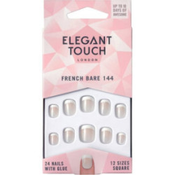 Elegant Touch French Bare 144 Square Nails Priklijuojami, dirbtiniai nagai Rinkinys
