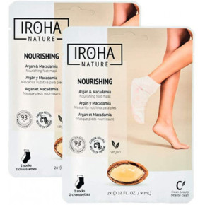 IROHA Professional Foot Socks Mask Argan & Macadamia Pėdų kaukė su argano ir makadamijos aliejais 1 vnt.