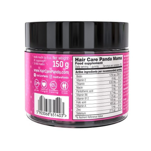 Hair Care Panda MAMA Vegan Gummies Maisto papildas plaukų priežiūrai 150g